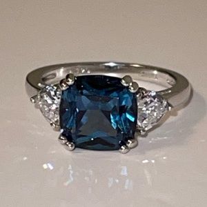 Blue Topaz 925 Sterling Silver Ring